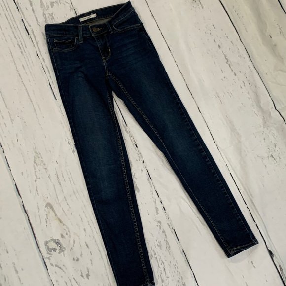 LEVIS 710 Super Skinny Dark Denim Jeans - Picture 2 of 6